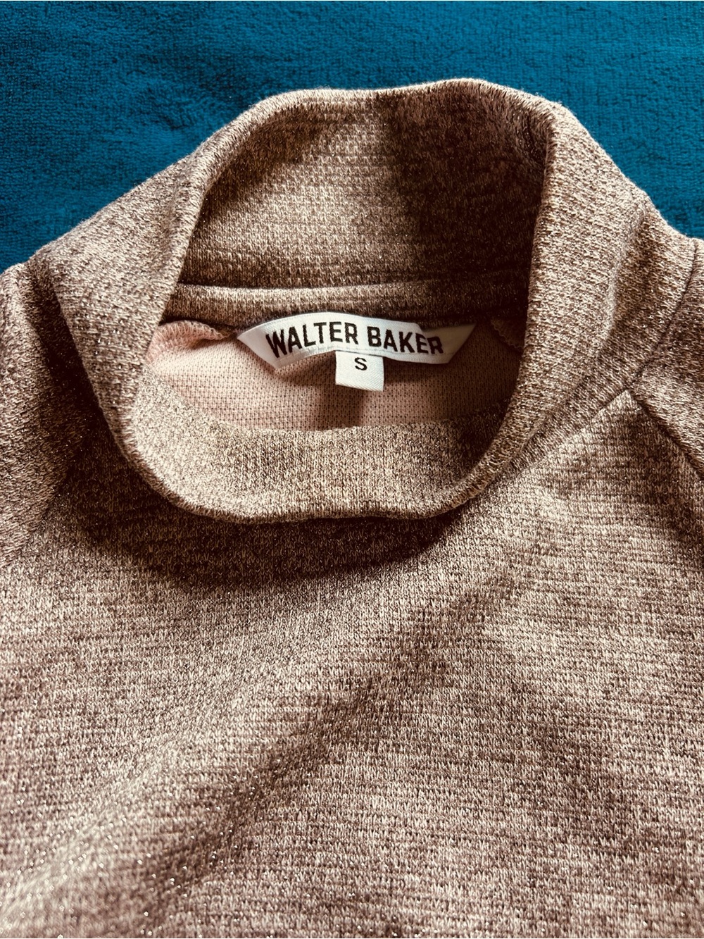 Walter Baker women’s pink with with silver Turtleneck Sweater